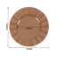10-Pack Plastic 9" Round Dinner Plates in Coffee Brown Ruffled Rim with Gold Edging - Sturdy Disposable Dinnerware