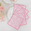 25-Pack Paper Cocktail Napkins with French Toile Print White/Pink - Highly Absorbent 2 Ply Disposable Napkins 6.25"x6.25"