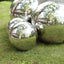 2-Pack Gazing Globe Mirror Ball Reflective Hollow Stainless Steel Silver Spheres - Decorative Outdoor Garden Display 12"