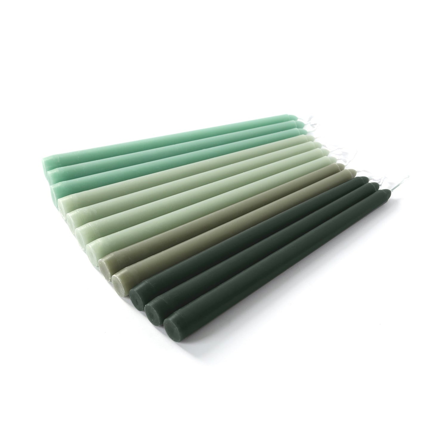 12-Pack Taper Candles Premium Wax Design Mixed Sage Green - Unscented Candles for Sophisticated Decor 10"