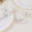4 Pack Silver Metal Butterfly Napkin Rings, Decorative Laser Cut Cloth Napkin Holders
