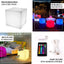 15.5" Color Changing Cordless LED Light Up Cube Table Stool, Rechargeable Waterproof Illuminated Furniture