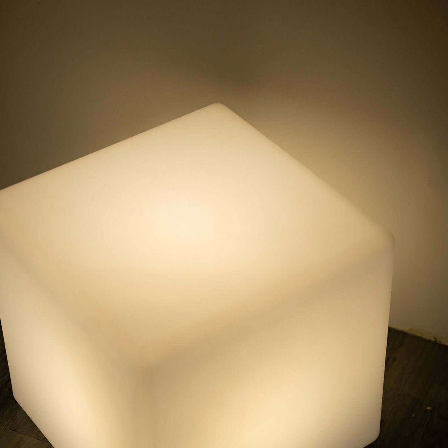 15.5" Color Changing Cordless LED Light Up Cube Table Stool, Rechargeable Waterproof Illuminated Furniture