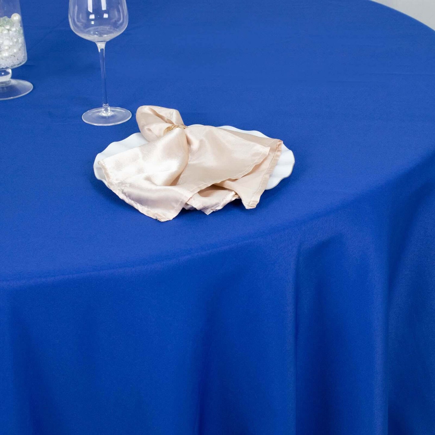 Premium Polyester 108" Round Tablecloth Royal Blue - Wrinkle-Resistant 220GSM Table Cover
