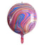 3 Pack 13" Purple Gold Marble Orbz Foil Balloons, 4D Sphere Mylar Balloons