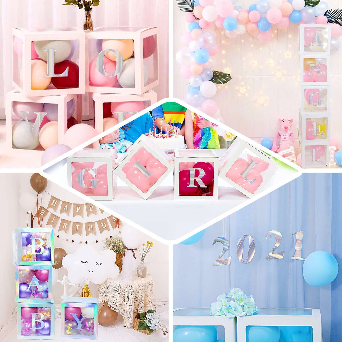 4-Pack Stickers Banner Custom Alphabet "F" Design Iridescent - Text Stick-On Decorative Letters 5"