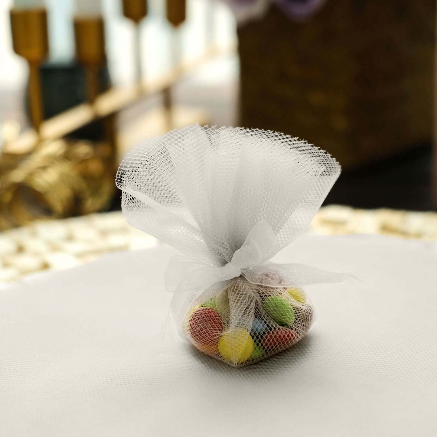 25 Pack 9" Taupe Sheer Nylon Tulle Circles Favor Wrap Craft Fabric, DIY Candy Favor Wraps