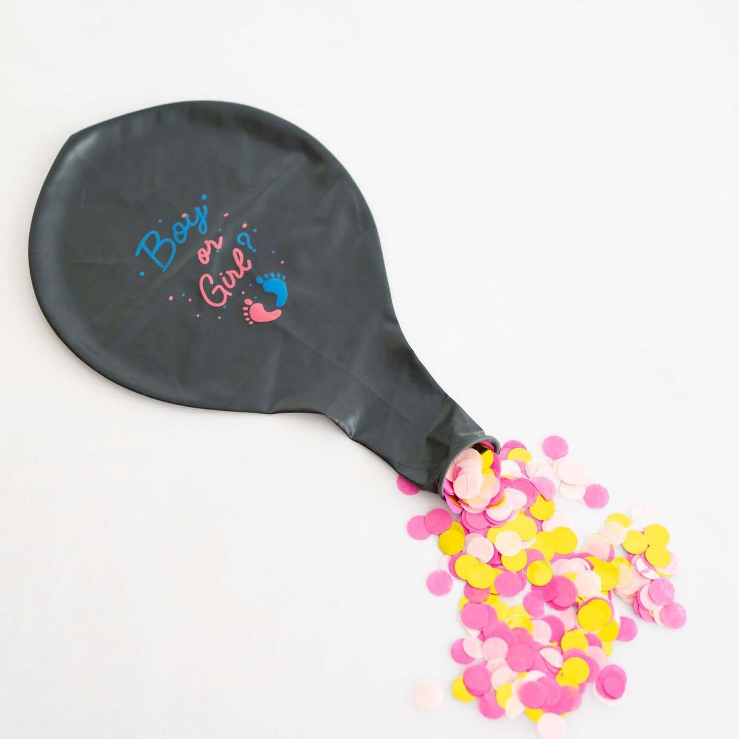24" Gender Reveal Pink Confetti Filled Boy Or Girl Print Latex Balloon