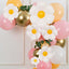 Set of 10 White Daisy Flower-Shaped Mylar Foil Balloons, Assorted Floral Balloon Party Decorations with Balloon Dots - 10", 19", 27"