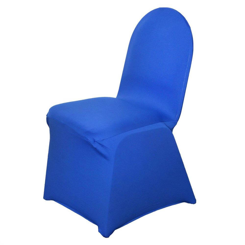 Spandex Chair Cover for Banquet Chairs Royal Blue - Stretch 160GSM Fabric with Slip-On Slipcover