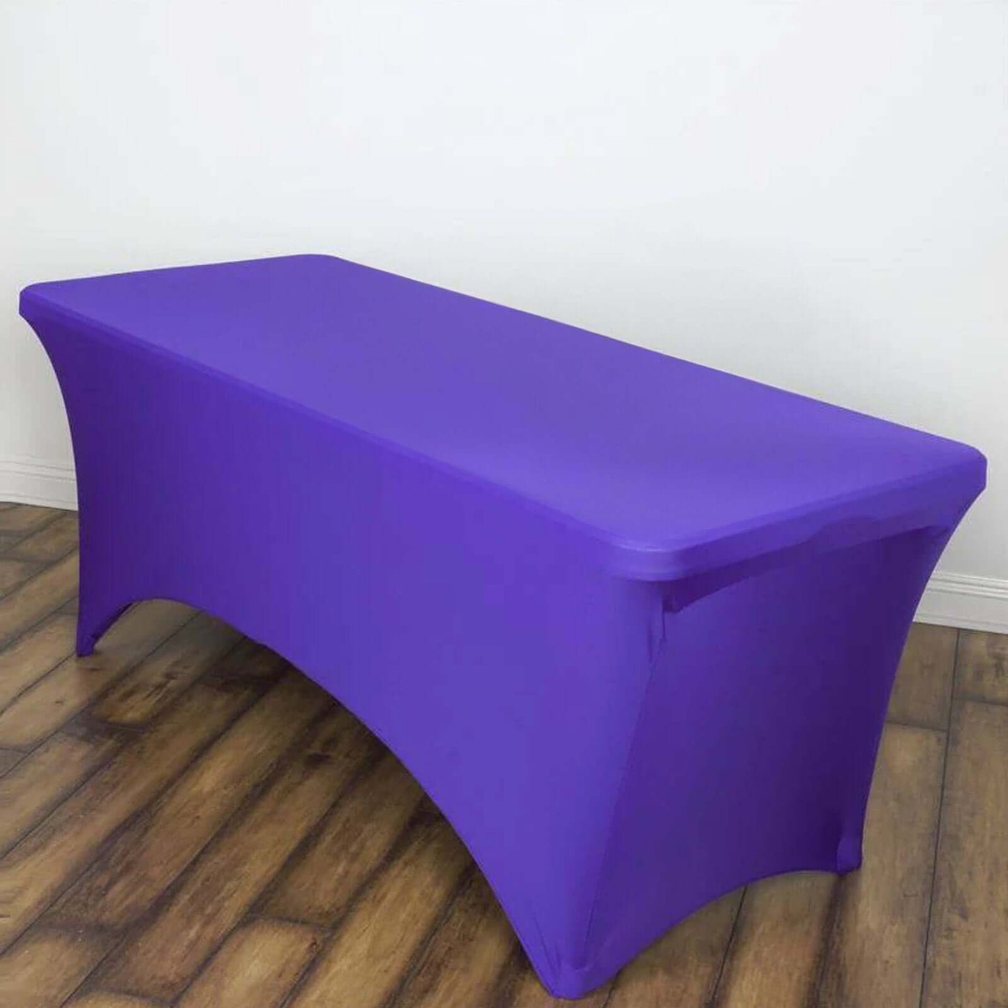 Stretch Spandex 6ft Rectangle Tablecloth Purple - Durable Form-Fitting Table Cover