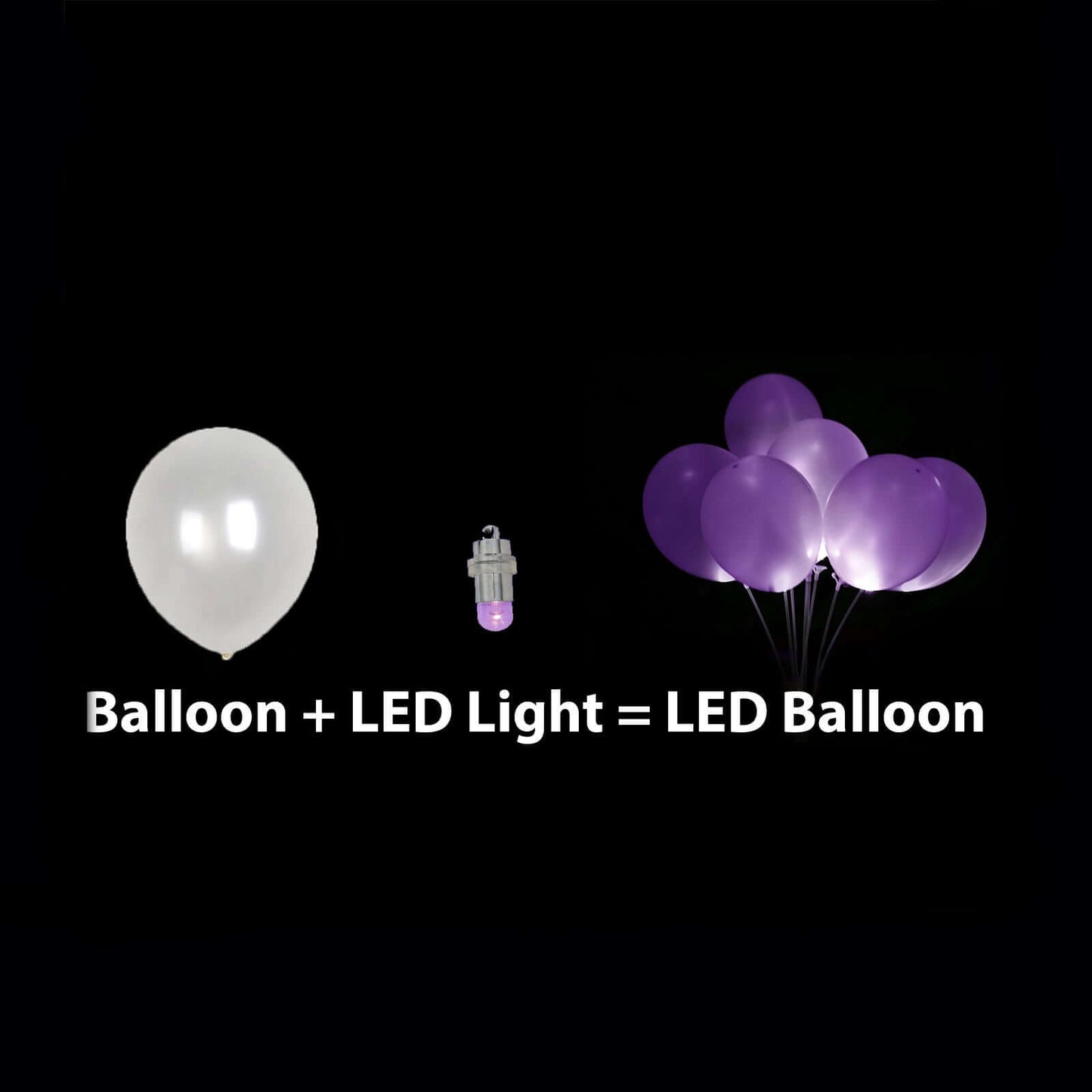 12-Pack Balloon Lights Bullet Design Purple - Waterproof LED Centerpiece Filler Lights