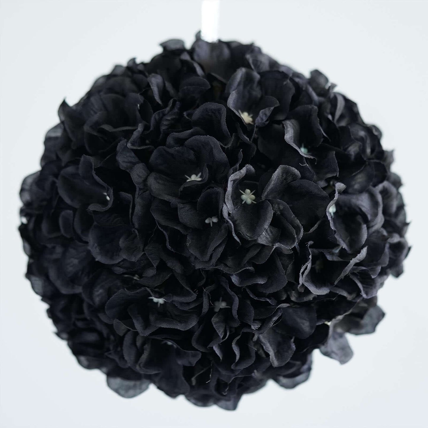 4 Pack 7" Black Artificial Silk Hydrangea Kissing Flower Balls