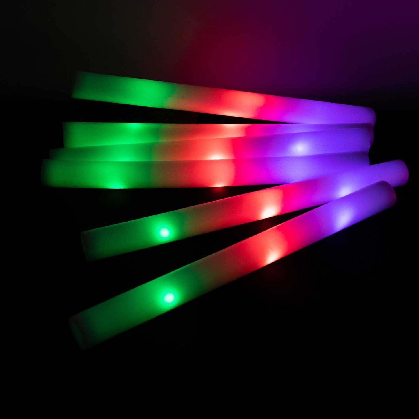20 Pack Multicolor LED Foam Party Glow Sticks With 3 Flashing Modes, 19" Reusable Battery Operated Light Sticks