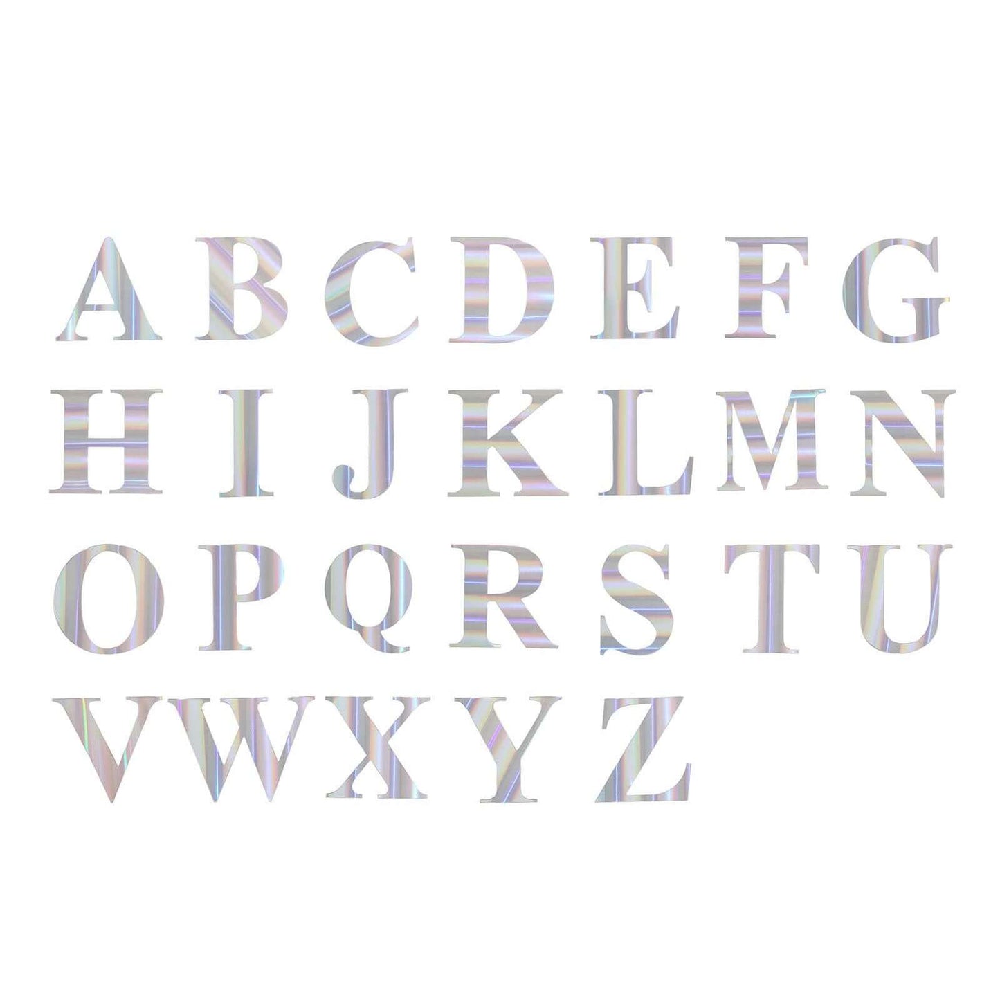 4 Pack 5" Iridescent Alphabet Stickers Banner, Customizable Stick on Letters - Z