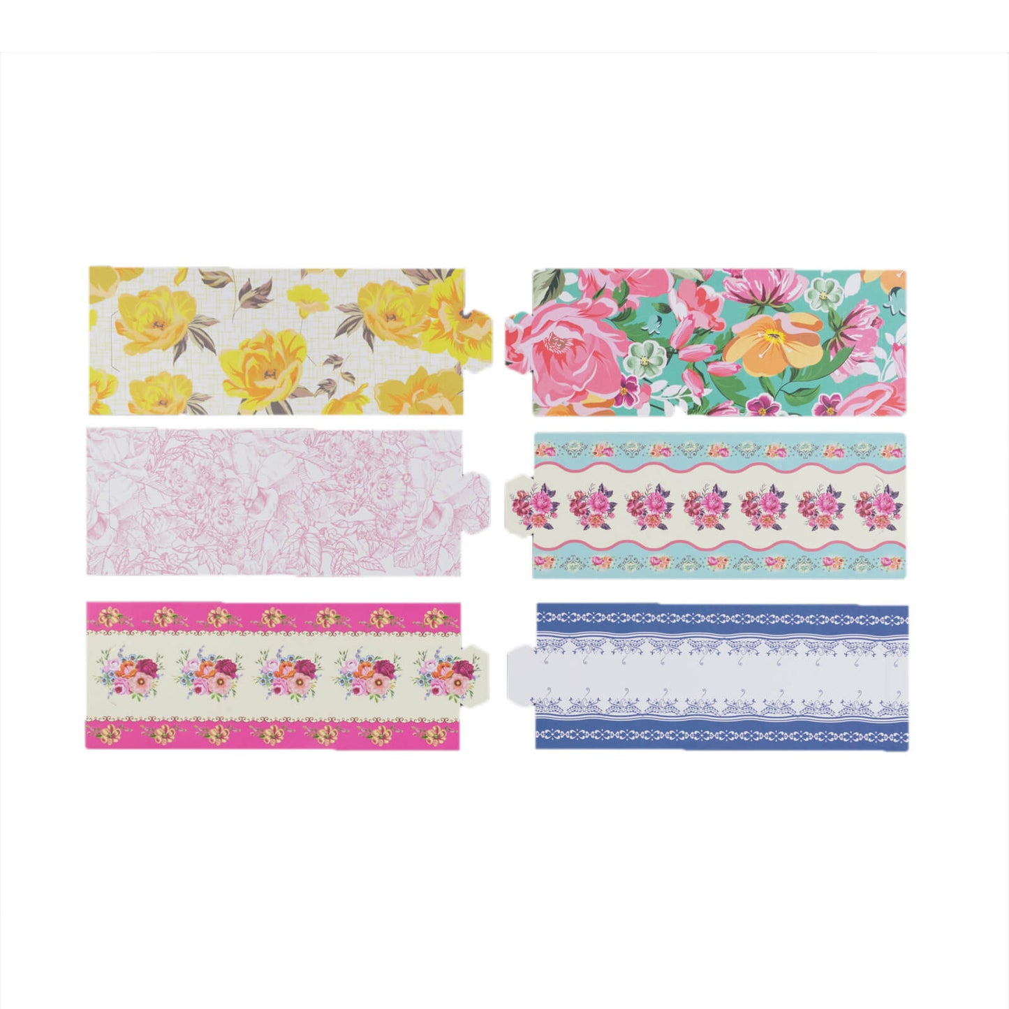 48-Pack Disposable Napkin Rings in Mixed Vintage Floral â€“ Elegant Paper Napkin Holder Bands for Tea Parties, Weddings & Special Occasions