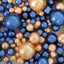 200Pcs Assorted Pearl Beads Vase Fillers in Navy Blue and Gold - Lustrous DIY Craft Bead Set