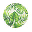 4-Pack Table Placemats Tropical Leaf Design Green Cotton Round - Woven Indoor/Outdoor Dining Mats 15"