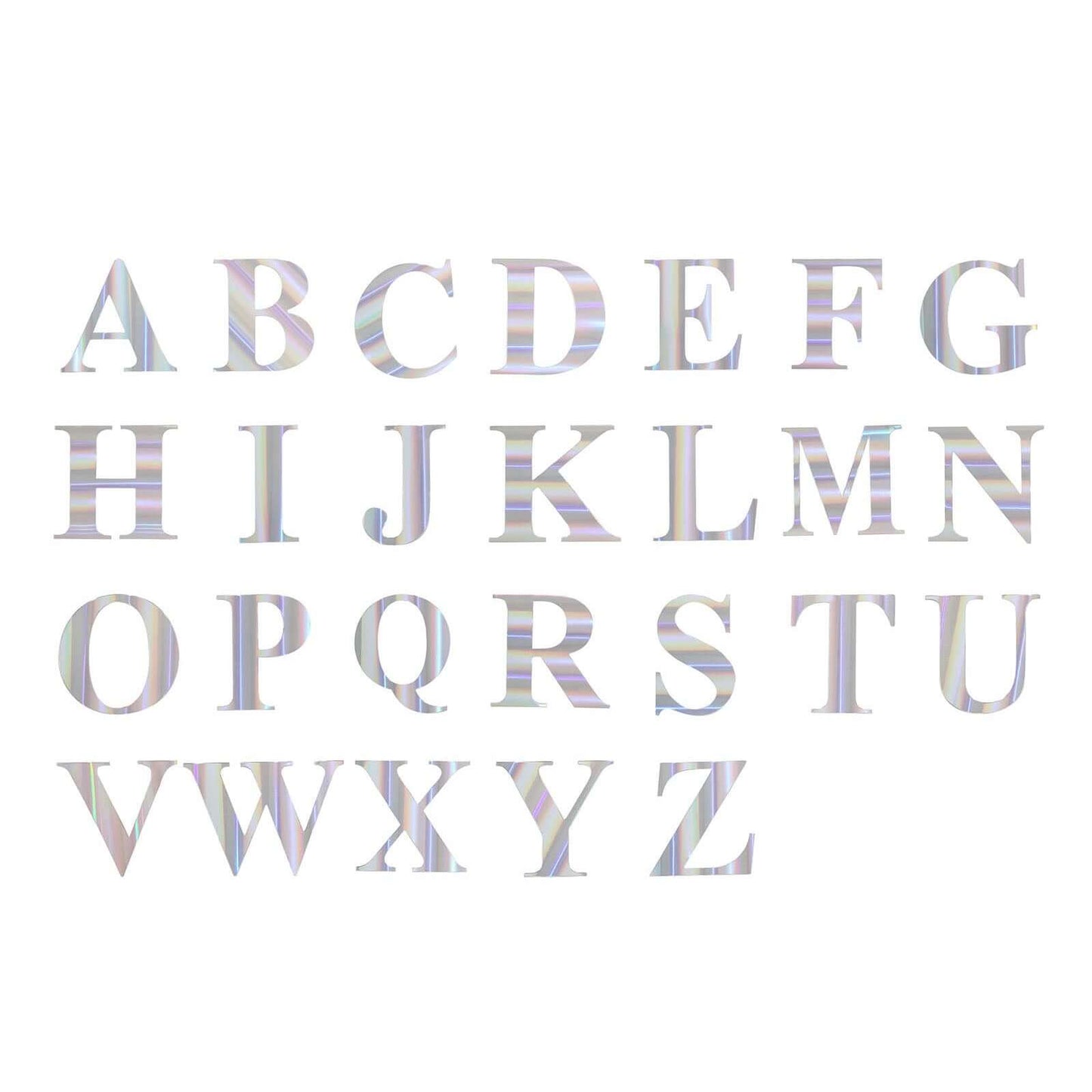 4 Pack 5" Iridescent Alphabet Stickers Banner, Customizable Stick on Letters - A