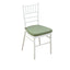 Chiavari Chair Cushion with 1.5" Thick Memory Foam and Ties Dusty Sage Green - Stylish Removable Cover for Comfort