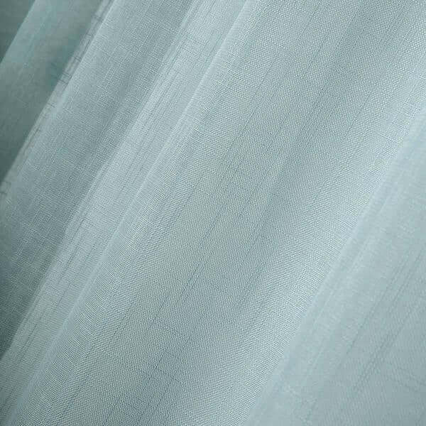 2 Pack Handmade Dusty Blue Faux Linen Curtains 52"x64", Curtain Panels With Chrome Grommets