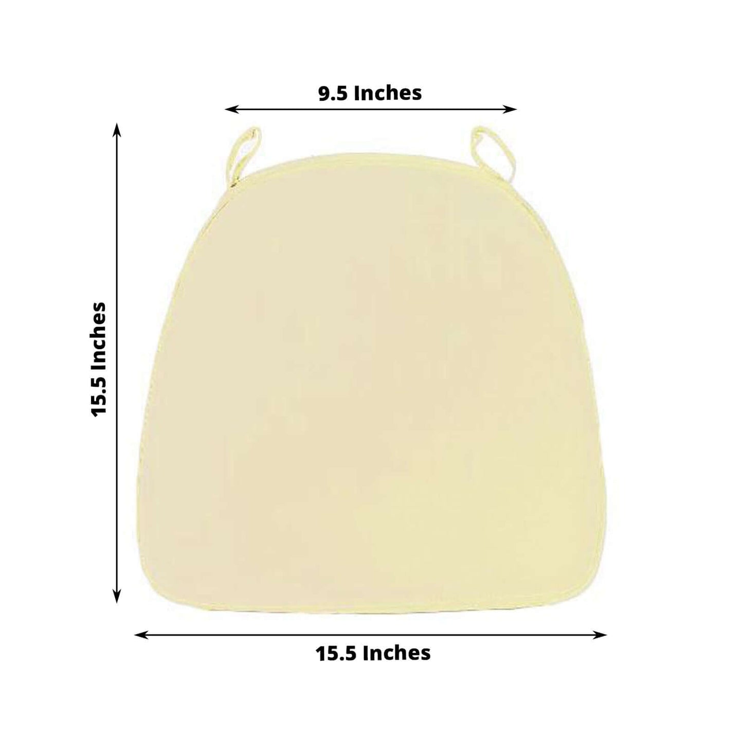 Chiavari Chair Cushion with 1.5" Thick Memory Foam and Ties Ivory - Stylish Removable Cover for Comfort