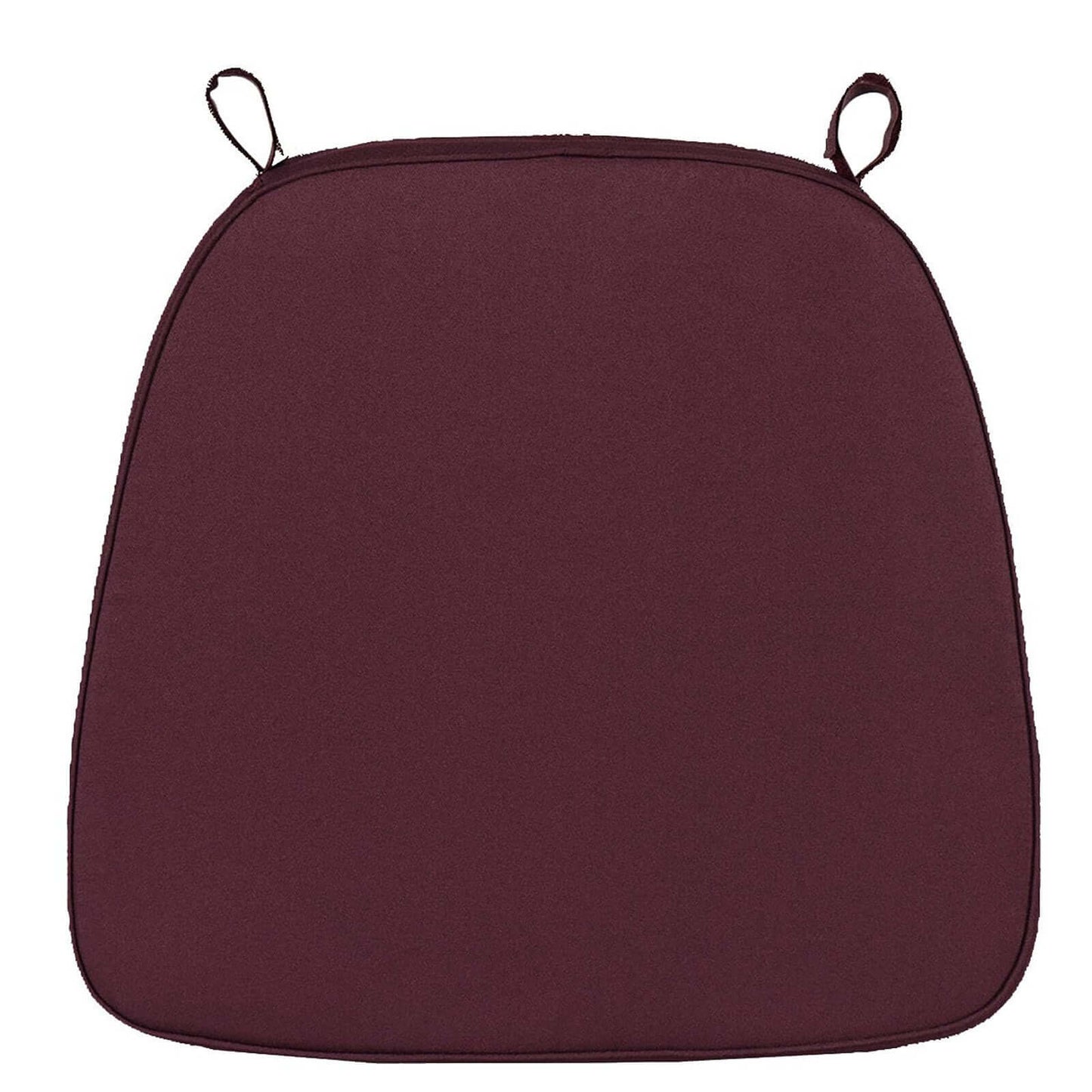Chiavari Chair Cushion with 1.5" Thick Memory Foam and Ties Burgundy - Stylish Removable Cover for Comfort