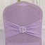 Spandex Chair Cover with Silver Rhinestone Buckled Sash Band Lavender Lilac - Stretch Fitted Slipcover