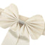 5 Pack Satin Faux Leather Chair Sashes Ivory - Durable Double Sided Pre-tied Bow Tie Chair Bands with Diamond Rhinestone Buckles