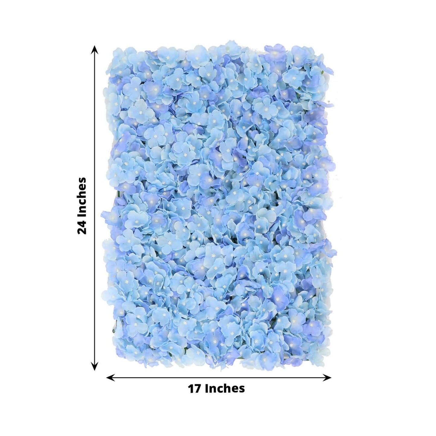 11 Sq ft. Light Blue UV Protected Hydrangea Flower Wall Mat Backdrop - 4 Artificial Panels