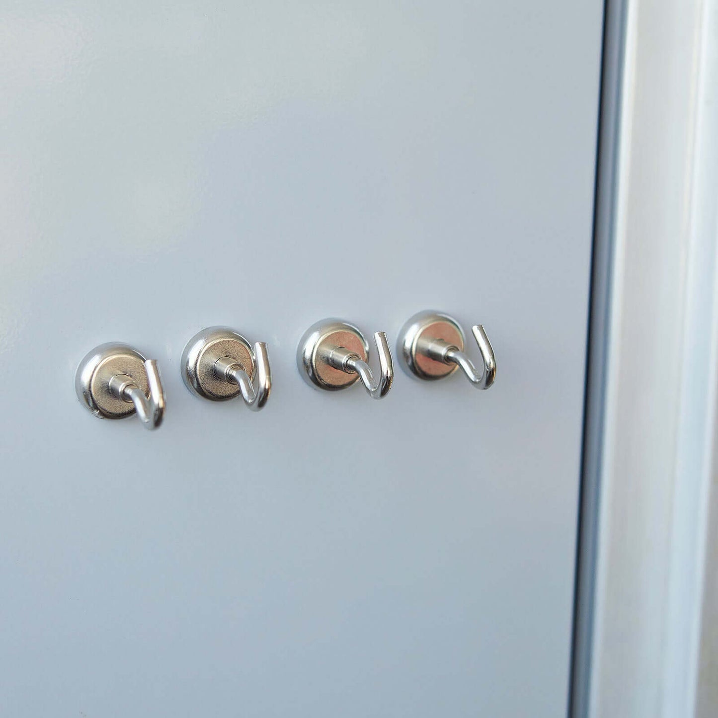 4 Pack 8Lb Capacity Silver Metal Heavy Duty Magnetic Hooks, Multipurpose Hanging Hooks