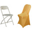 Stretch Spandex Chair Cover Gold for Folding Chairs - Reusable & Wrinkle-Resistant 160GSM Fitted Slipcover for a Polished Look