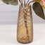 6-Pack Glass Urn Vases Amber Gold with Diamond Crystal Cut Pattern - Stylish Decorative Design for Event Decor 8.5"