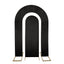 Set of 2 Black Spandex Fitted Wedding Arch Covers for Round Top and Double Arch Chiara Backdrop Stands - 6ft,8ft