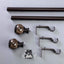 42"-126" Adjustable Curtain Rod Set, Chocolate Brown, Marble Finials
