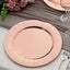 10-Pack Disposable Round Charger Plates in Rose Gold with Leathery Texture - Durable 1100GSM Cardboard Placemats 13"