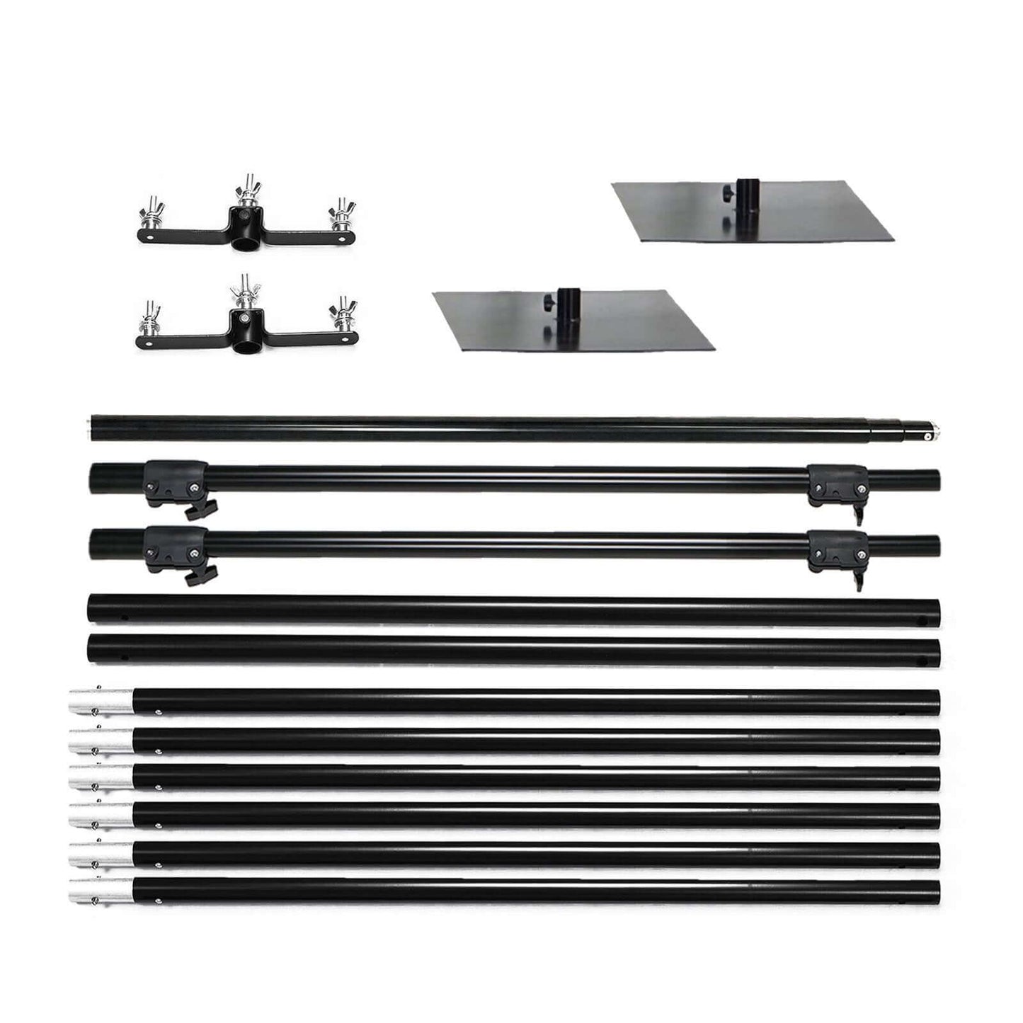 10ft DIY Triple Cross Bars and Mounting Brackets For Backdrop Stands