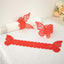 12-Pack Paper Napkin Rings Laser Cut Butterfly Red Shimmery - Decorative Serviette Holders