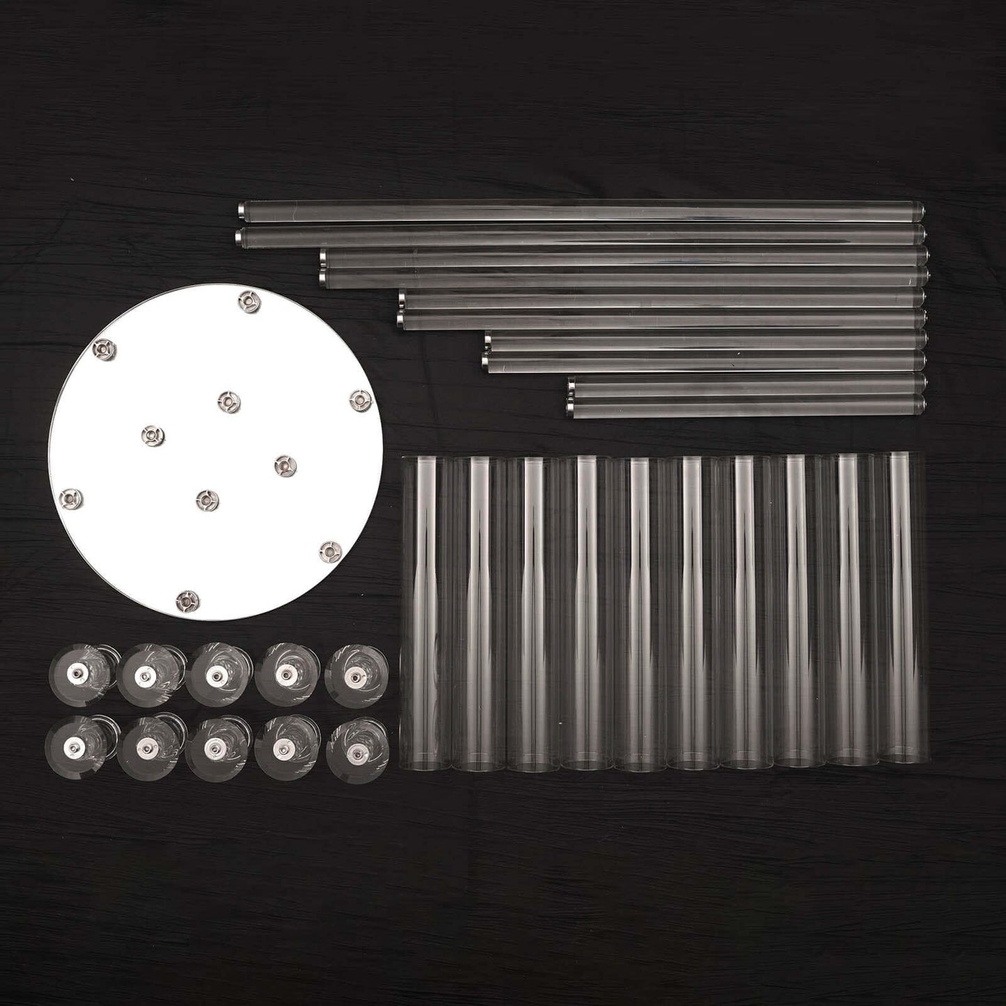 10-Arm Round Cluster Crystal Candelabra with Mirror Base Clear - Sparkling Candle Holder for Votive & Pillar Candles 47"