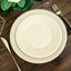 50-Pack Bagasse 8" Round Dessert Plates in Natural with Ribbed Rim