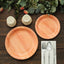 25-Pack Paper 7" Round Dessert Plates in Natural Wood Grain Print - Disposable Appetizer Salad Plates for Rustic Farmhouse Style Events