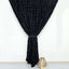 8ftx8ft Black Satin Rosette Event Curtain Drapes, Backdrop Event Panel