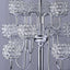 Metal Crystal Beaded Candelabra Silver 13 Arm Design - Table Centerpiece for Events 40"