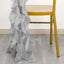 Chiffon Chair Sash with Curly Design Silver - Stylish Chair Decorations