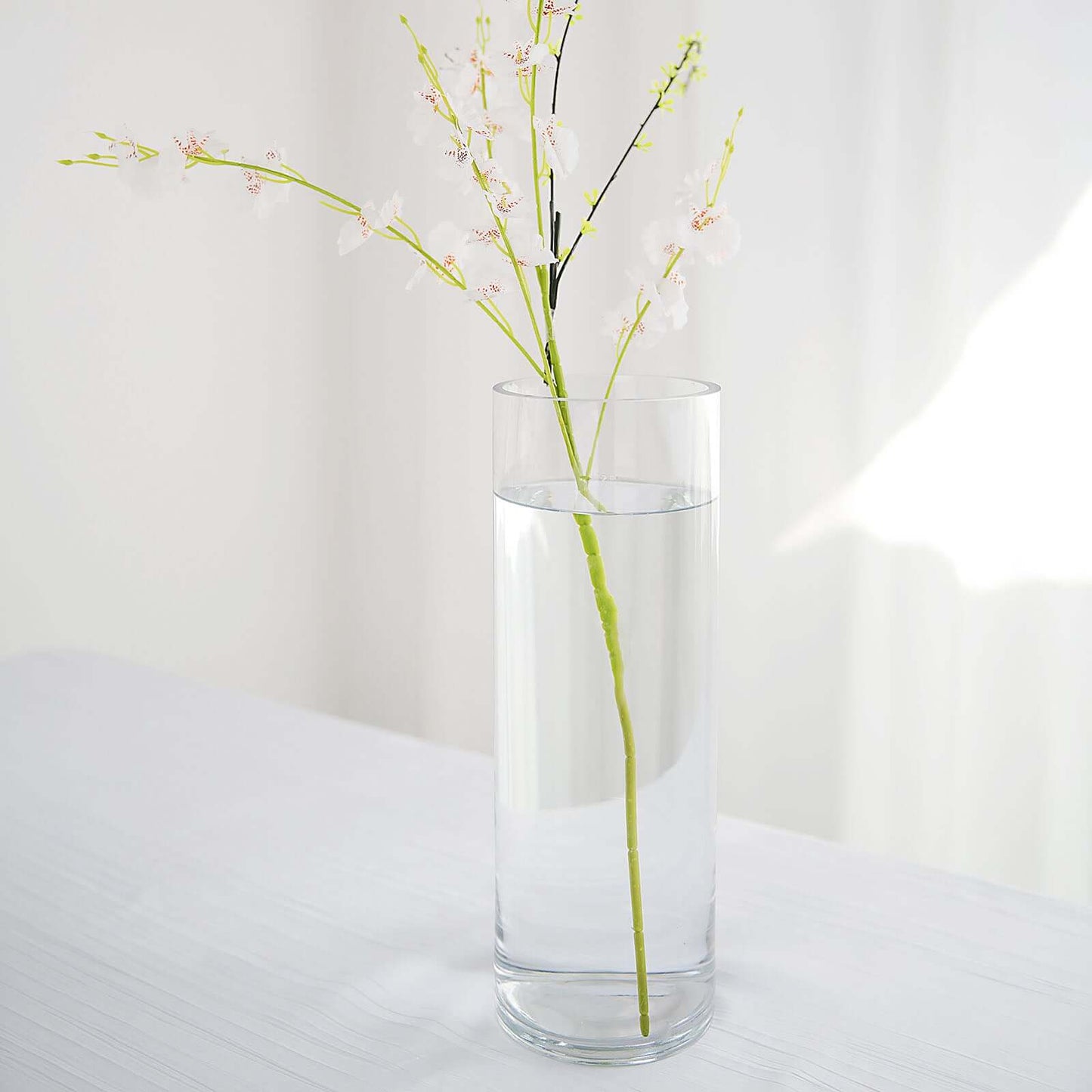 6-Pack Glass Flower Vases Cylinder Design Heavy Duty Clear - Stylish Centerpieces for Weddings 14"