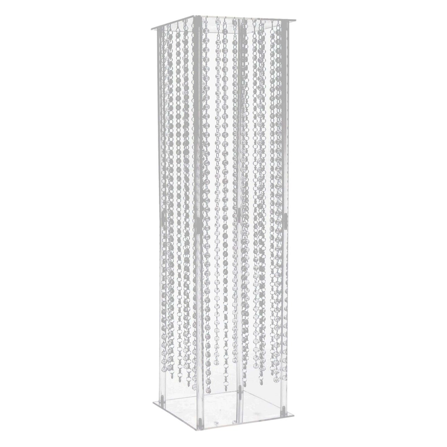 Acrylic Flower Pedestal Vase Pillar Stand with Crystal Beads Clear - Stylish Wedding Floor Centerpiece 40"