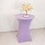 Spandex 30" Round Cocktail Table Cover Lavender Lilac - Easy to Maintain Stretch Fitted Highboy Tablecloth