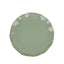 10-Pack Plastic Round 6" Dessert Plates in Dusty Sage Green Ruffled Rim with Gold Edging - Sturdy Disposable Salad Appetizer Dinnerware