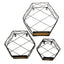 3 Pack Black Hexagonal Floating Wall Shelves, Decorative Geometric Wall Mounted Shelves - 9",12",14"