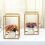 2-Pack Wedding Flower Stand Gold Metal Geometric Column Frame Rectangular - Versatile Floral Pedestal for Sophisticated Arrangements 12"